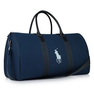 NEW POLO RALPH LAUREN BIG LOGO NAVY /& GREEN CASUAL DUFFLE WEEKEND TRAVEL GYM BAG